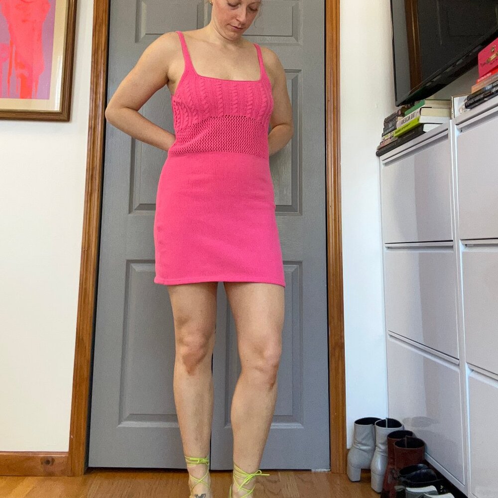 Zara Hot Pink Crochet Dress
